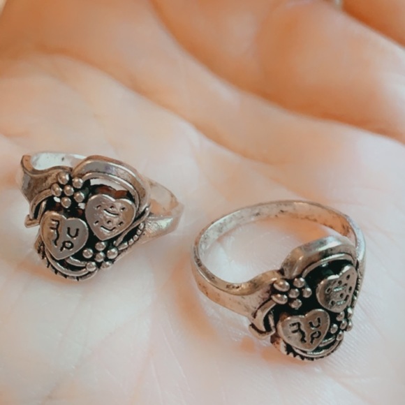 Vintage Matching Rings couples BFFs silver plated - Picture 4 of 14